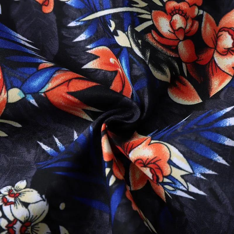 45 кг-120 кг. Мужская гавайская рубашка мужская повседневная Camisa Masculina с принтом на