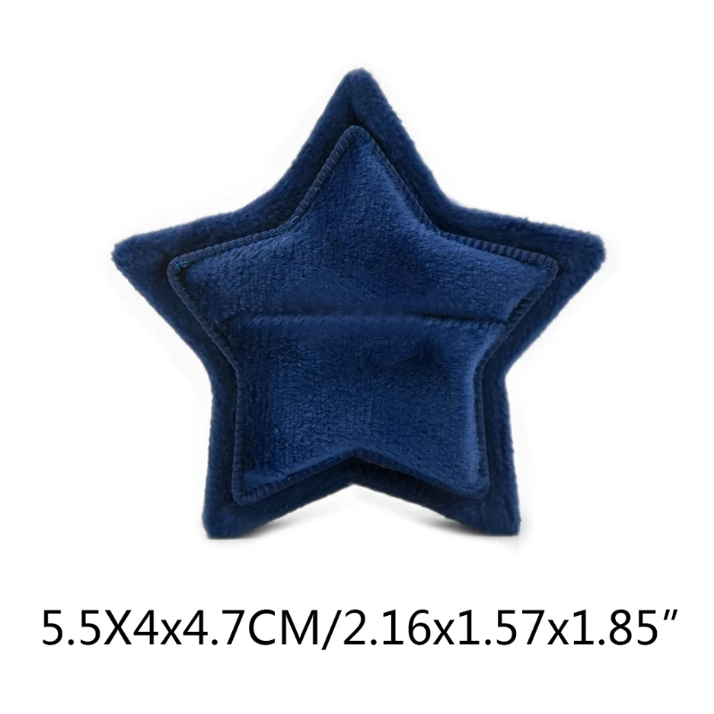 

Y1UE Star Velvet Ring Box Single Ring Display Holder with Detachable Lid Ring Holder for Wedding Ceremony Engagement Proposal