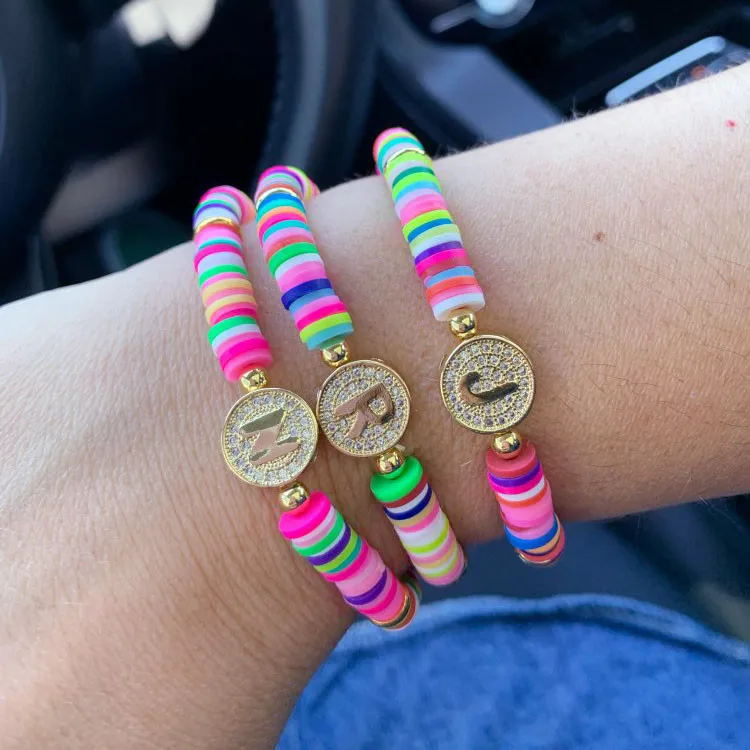 Браслет в стиле бохо для женщин и мужчин эластичный пляжный браслет с буквами