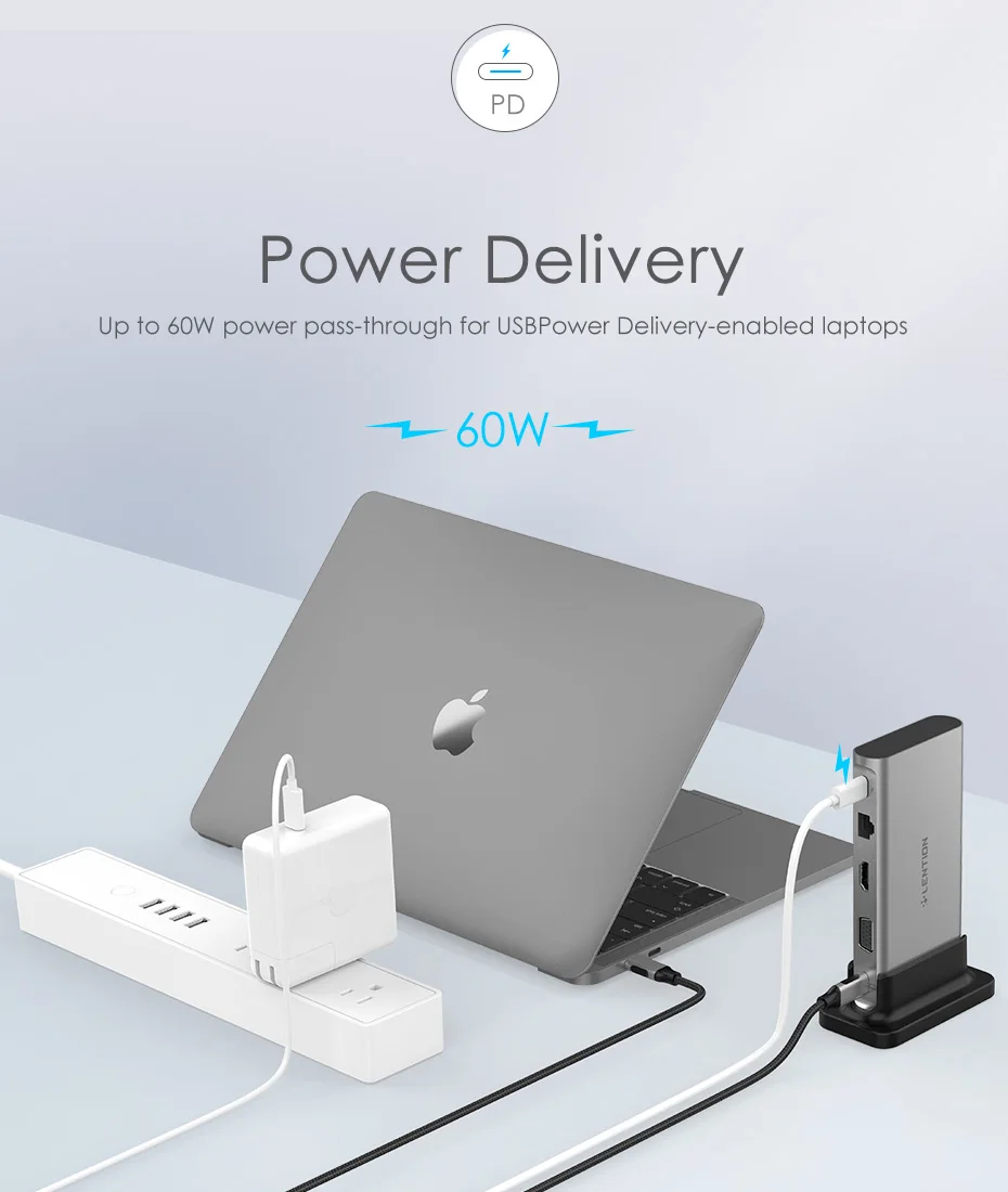 USB-C переносная док-станция с HDMI 1080P VGA, Gigabit Ethernet, кардридер, адаптер Aux, USB3.0, питания, разъем rj45