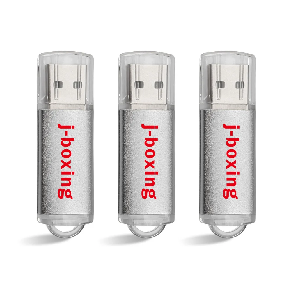 Серебристый 3 шт. j-боксерский USB флеш-накопитель 64 ГБ 32 ГБ 16 ГБ 8 ГБ 4 ГБ Флешка USB 2,0 карта памяти Jump Drive zip-накопители для компьютера оранжевый - Цвет: Серебристый