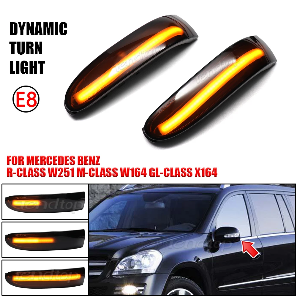 

Dynamic Blinker Turn Signal Light Side Mirror Suquential Lamp For Mercedes-Benz M ML GL Class W164 X164 W251 ML350 ML300 R300