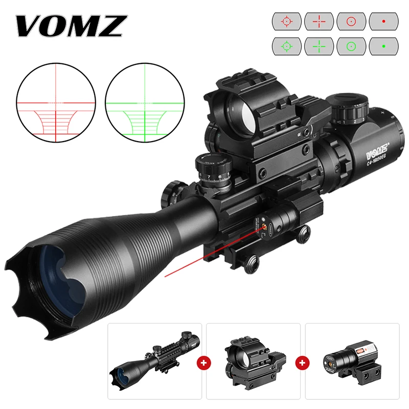 

VOMZ 4-16X50 EG Hunting tactical Optical sight 4 Reticle red dot laser set Holographic Rifle Spotting scope for rifle hunting