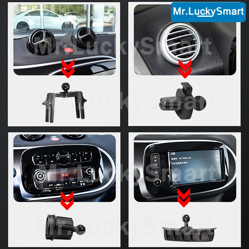 car mobile phone holder navigation stand gravity bracket for mercedes smart 451 453 fortwo forfour interior products accessories free global shipping