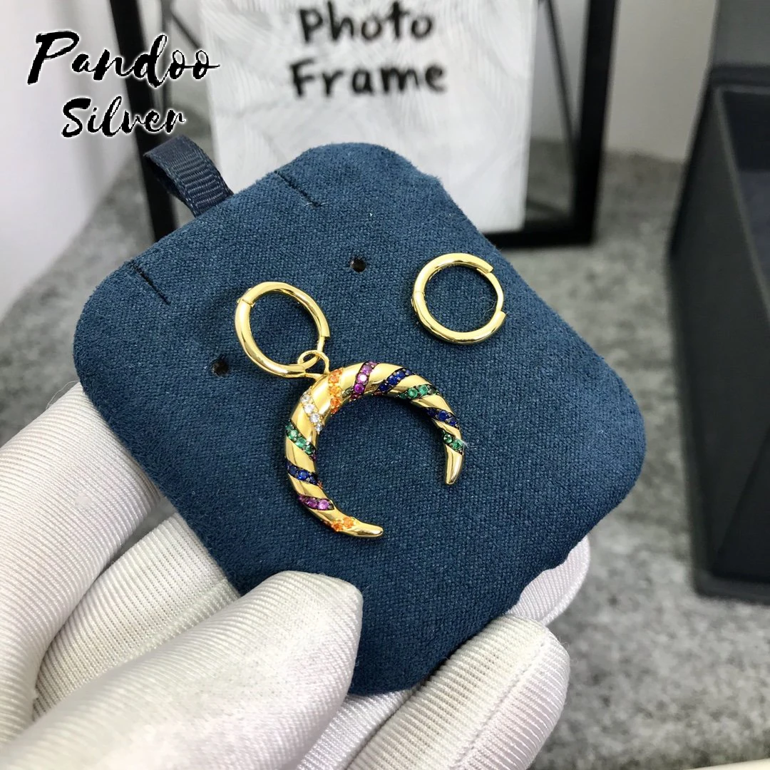 Модные очаровательные серьги из стерлингового серебра с копией 1:1 желтые