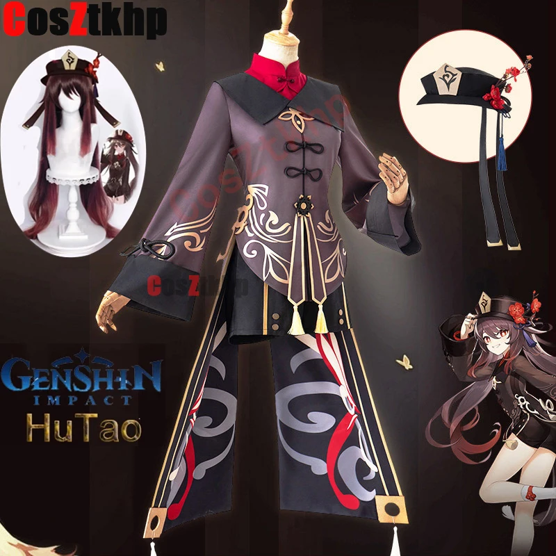 Genshin Impact Hutao Cosplay Costume Uniform Wig Cosplay Anime Game Hu Tao Chinese Style Halloween Costumes For Women girls kids vocaloid yuezheng ling cosplay china project white costume vocaloid cosplay feminino chinese style yuezheng ling costumes