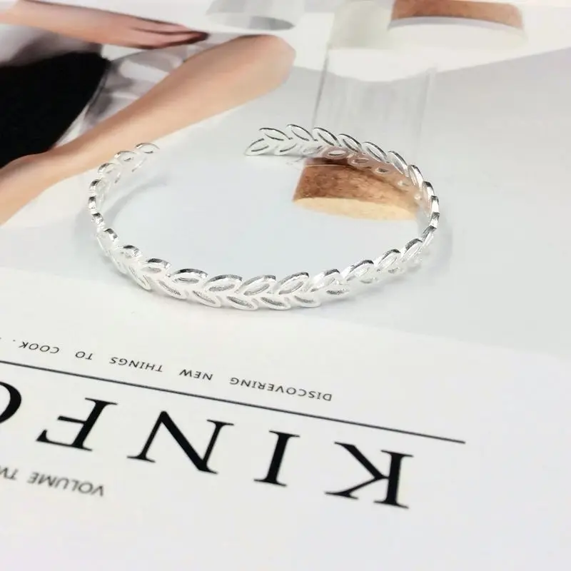 Лидер продаж открытые браслеты и браслет XIYANIKE с листьями серебристого цвета