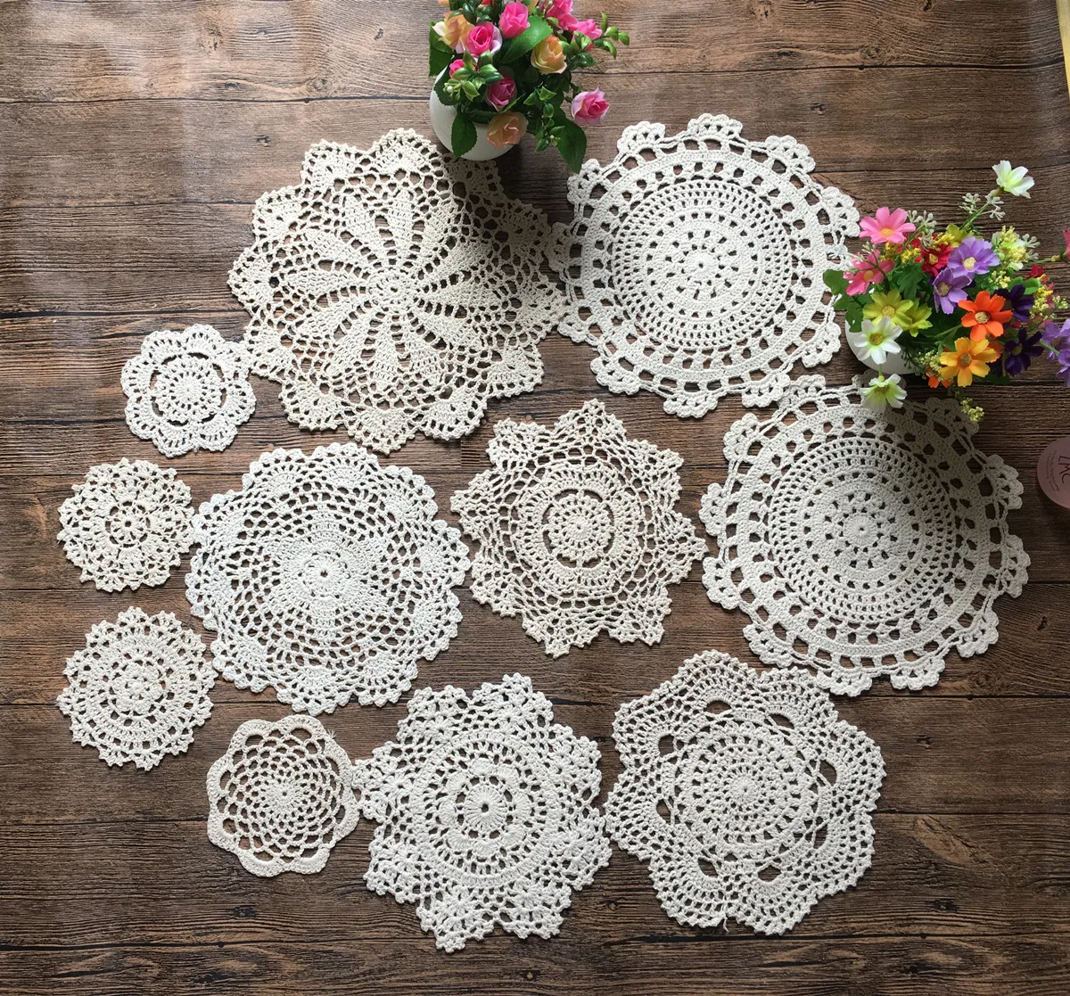 11 шт. 100% хлопок ручная работа коврик для чашек подставка под стаканы винтажные