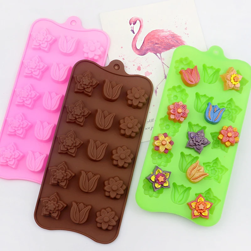 Силиконовая форма сделай сам для цветов мыла 3D торта с тюльпаном шоколадного