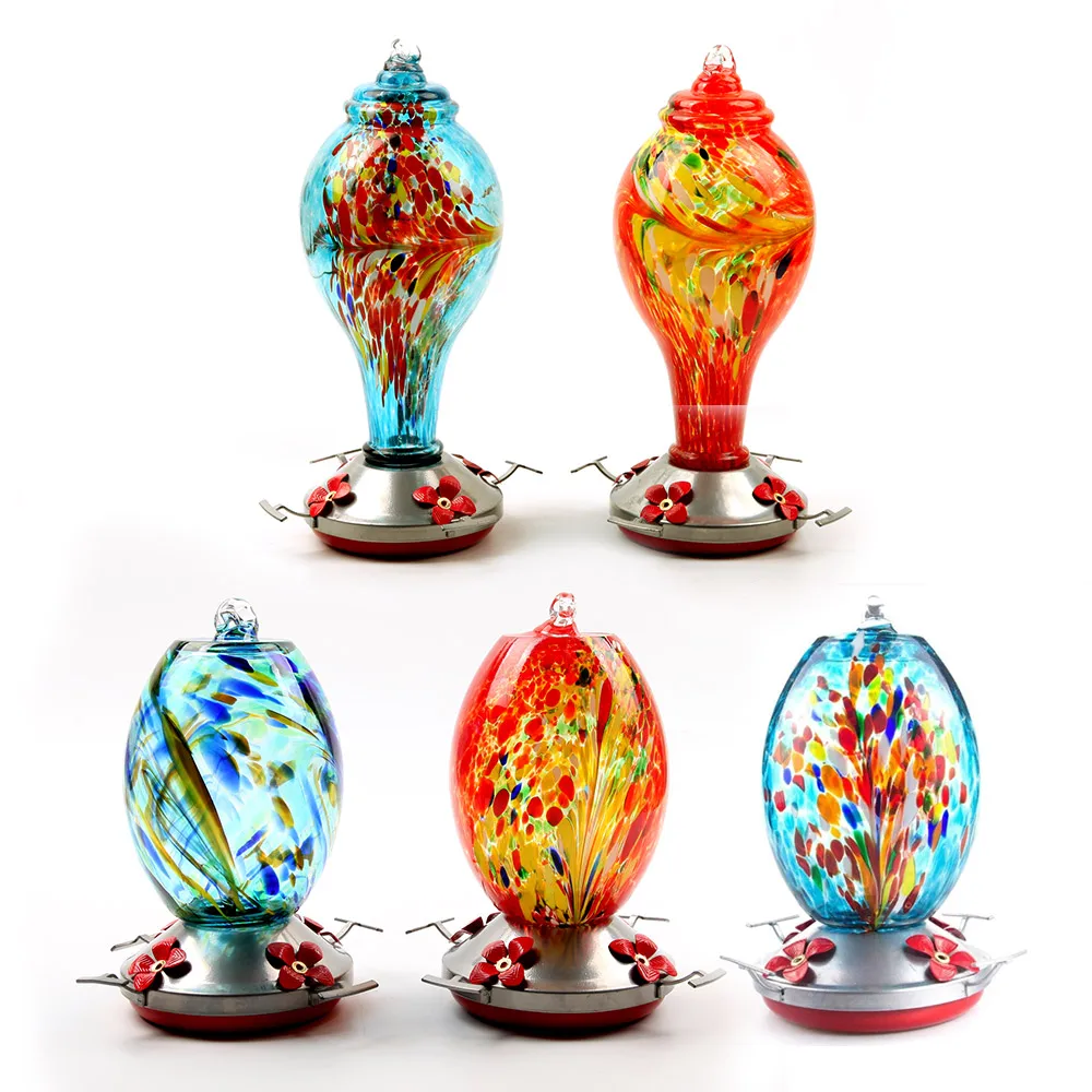 Стеклянная Металлическая Птица Колибри бутылка для подачи воды Висячие кормушки