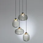 Подвесные светодиодные светильники из серого стекла в скандинавском стиле, современная кухонная лампа в стиле лофт, индастриал, для гостиной, столовой, домашнее украшение