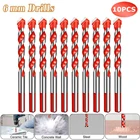 Набор алмазных коронок для сверления керамики, 3-12 мм, 10 шт.