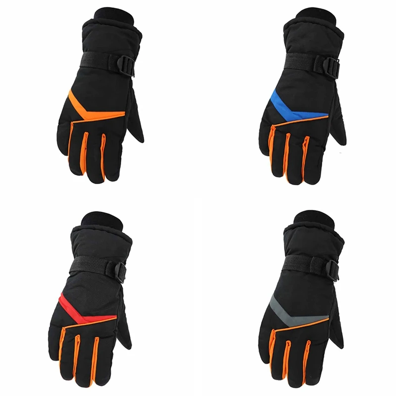 

1Pair Half Finger Cycling Gloves Winter Ski Anti-slip Palm Waterproof Snowboard Bicycle Sports Gloves Skiing Men Women Children