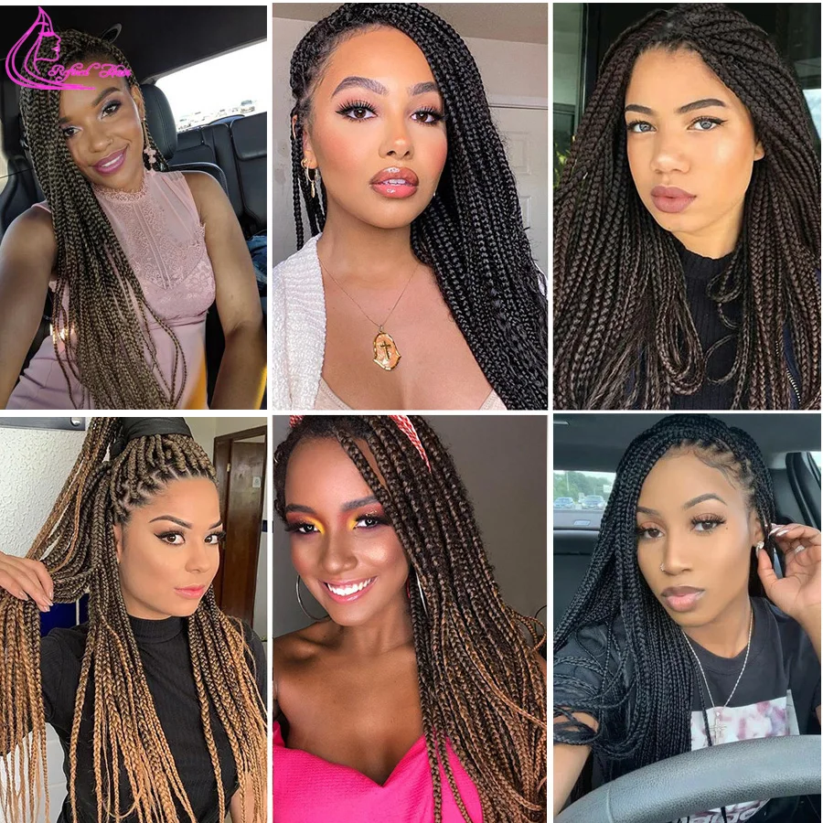 Утонченные волосы косички для вязания крючком низкотемпературные Синтетические