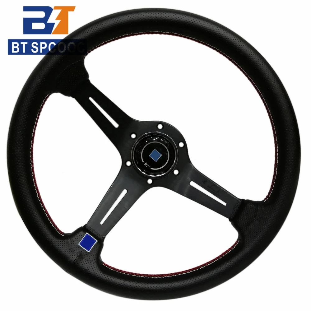 ND руль для автомобиля кожаный гоночный спортивный колеса 14 дюймов 350 мм вогнутый