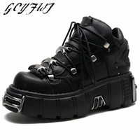 women sneakers heavy metal flat platform high top metal decoration women shoes lace up punk gothic thick bottom zapatillas mujer