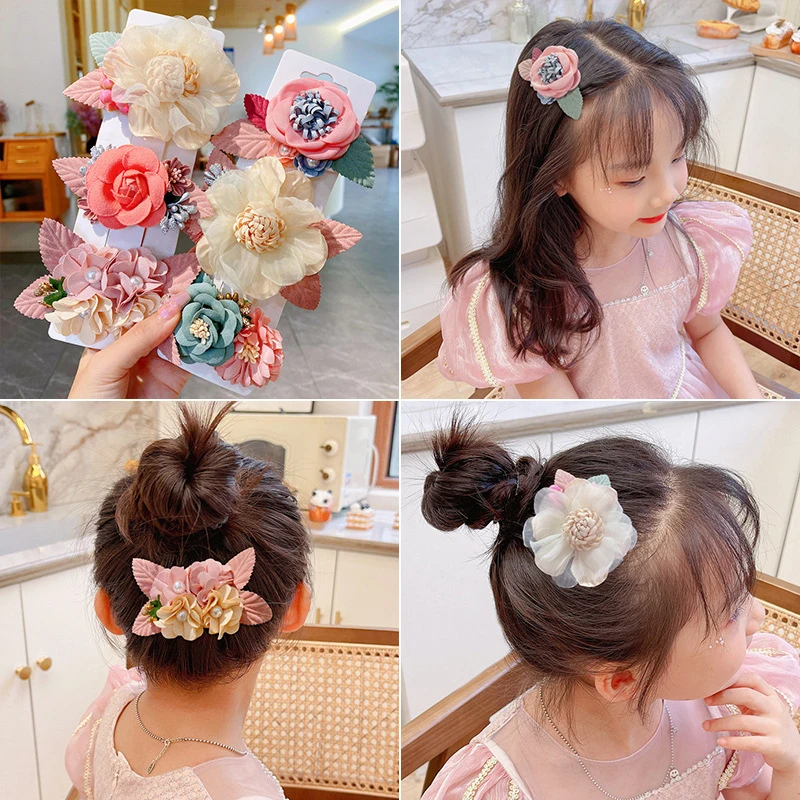 

Children's Fashion Headwear Hair Clip Simulation Flower Photography Photo Hairpins Girl Barrette Styling Tools Hair Accessories