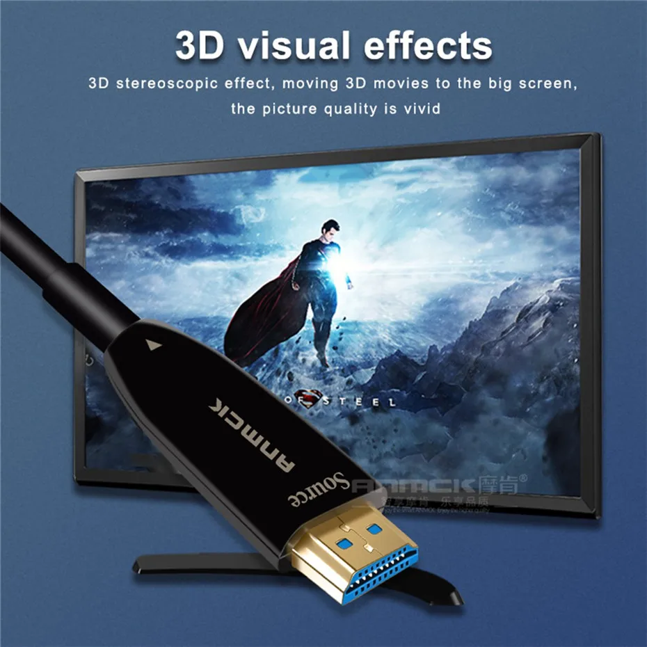 Anmck волоконно-оптический кабель HDMI 2,0 4 к 60 Гц Поддержка ARC 3D HDR 18 Гбит/с HDMI мужчин и мужчин для HD ТВ Проектор Монитор 10 м 15 м 20 м