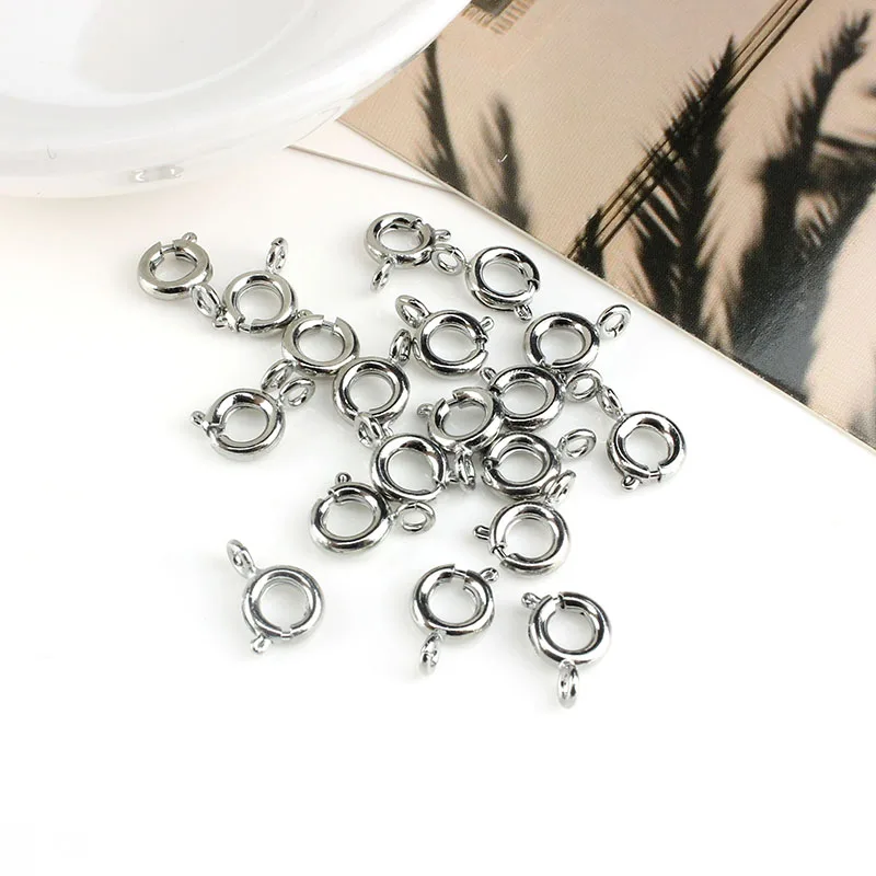 50 шт. круглые Пружинные застежки-крючки для браслета соединители ожерелья сделай