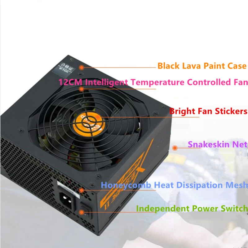 Блок питания для FSP Dazzle Edition II ATX EPS 12 В RTX2060 бесшумный игровой хост блок 500 Вт ATX500-55HYN