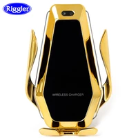 automatic clamp car wireless charger with flowable light for huawei p30pro iphone11 xr xs xs max qi 10w quick charging holder