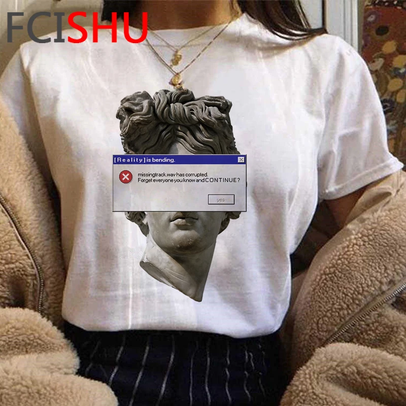 Давид Микеланджело забавная мультяшная Футболка женская Эстетическая