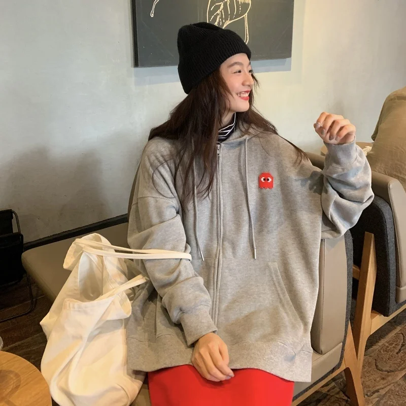 

Real Photo of Autumn Clothing New Thin Type Long-sleeved Sweater Women's Zipper.Kio