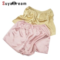 suyadream woman silk shorts 19mm 100silk satin comfortable healthy elastic waist home shorts 2022 spring summer solid short