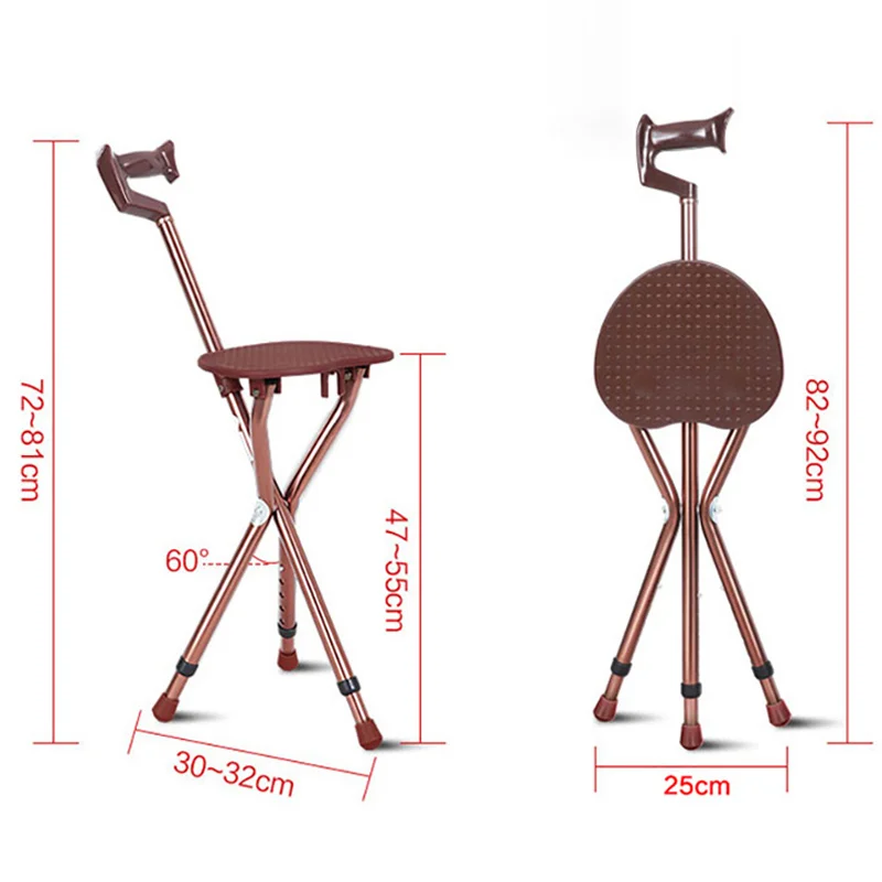 

Cofoe Walking Stick With Chair 2 In 1 Portable Foldable Non-slip Cane Walking Tool Suitable For Elderly With Inconvenient Legs