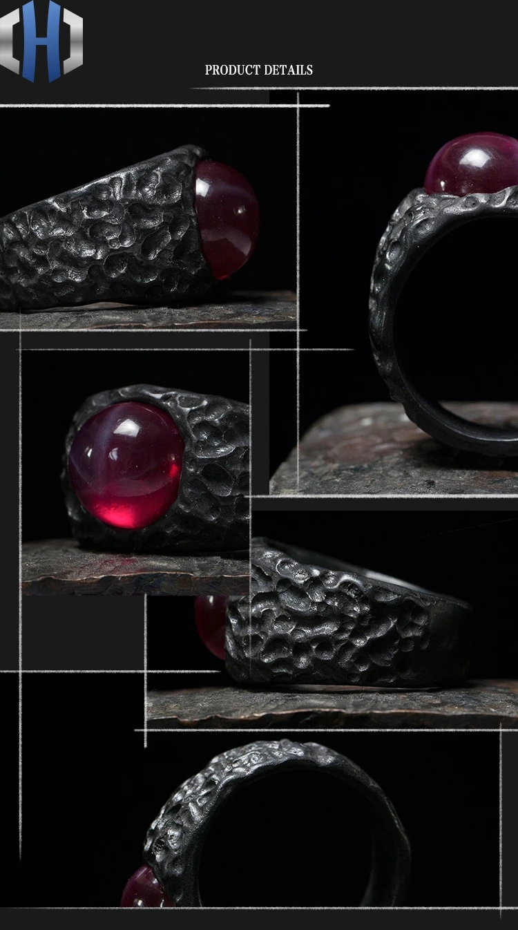 Дизайн Soul's Eye кольцо ручной работы Властелин колец Мужчины и женщины на кольце 925 пробы Серебряное кольцо