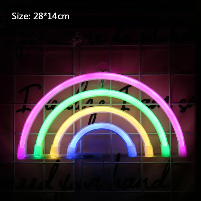 Креативная светодиодная неоновая вывеска Ночной светильник радужная любовь