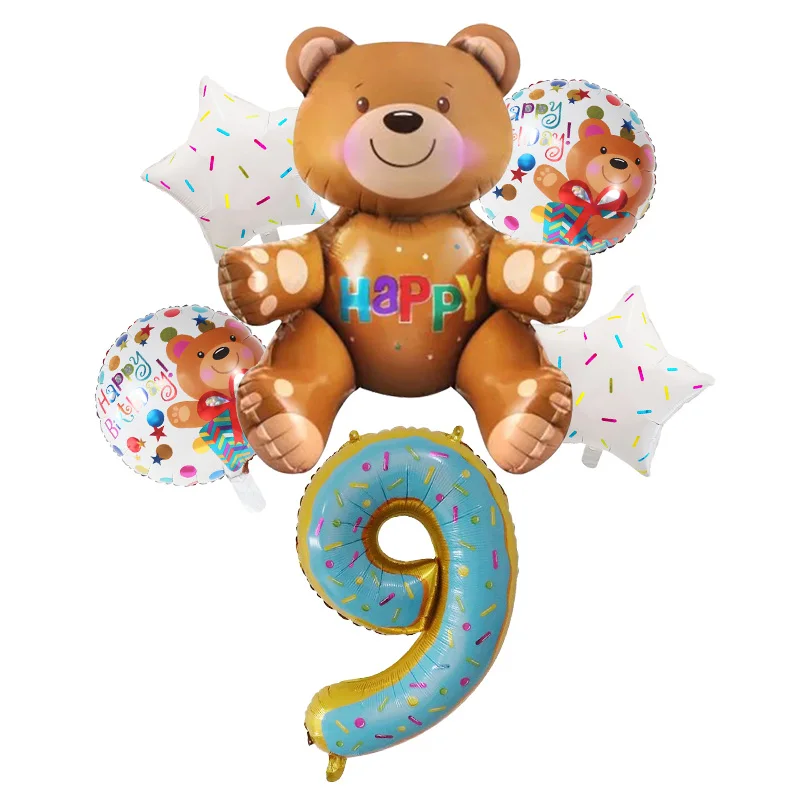 6 шт. 3D воздушные шары из фольги в виде коричневого медведя | Дом и сад