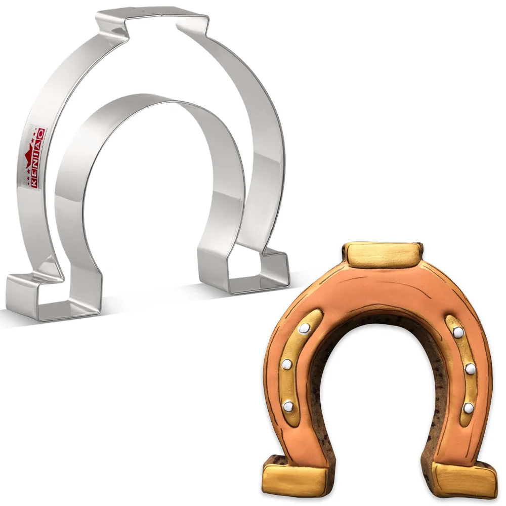 

KENIAO Horseshoe Cookie Cutter - 11.5 x 11 CM - St. Patrick's Day Biscuit Fondant Bread Sandwich Mold - Stainless Steel