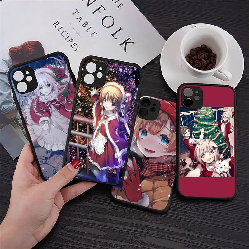 

Anime Merry Christmas Girl Phone Case Transparent Matte for iPhone 7 8 11 12 s mini pro X XS XR MAX Plus Clear mobile bag