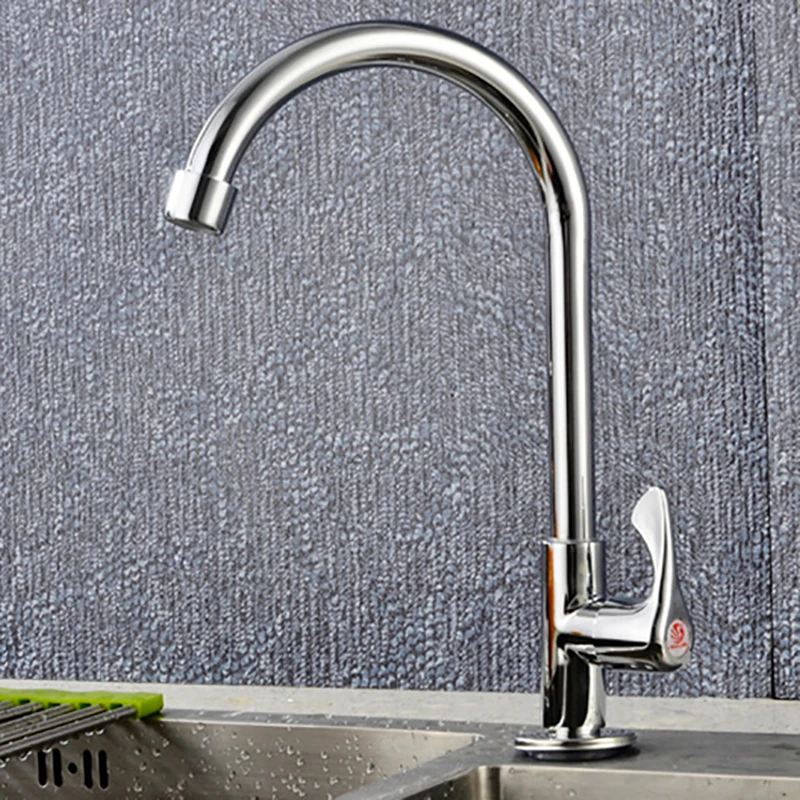 

Copper Kitchen Faucet Swivel Sink Faucet 360 Degree Rotation Single Cold Faucet Single Handle Single Hole Faucet Kitchen Faucet