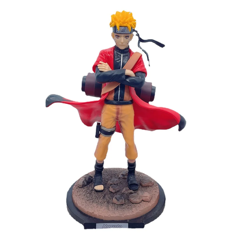 

30cmNaruto Anime Figures Seven Generations Ninja Uzumaki Naruto Six Ways Immortal Mode Hand-made Nine Tails Model Decoration Toy