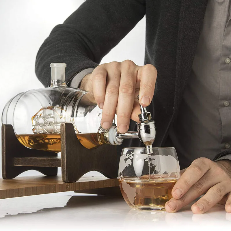 1000 мл цилиндр графин для виски дозатор морского ликера бессвинцовый