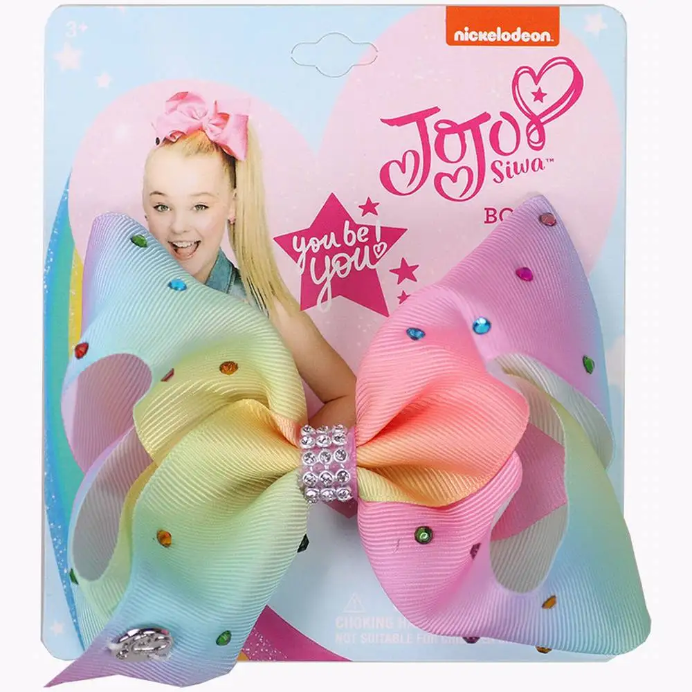 5 &quotРадужный бант JoJo Siwa с заколкой для волос большой гигантский Сияющий в форме