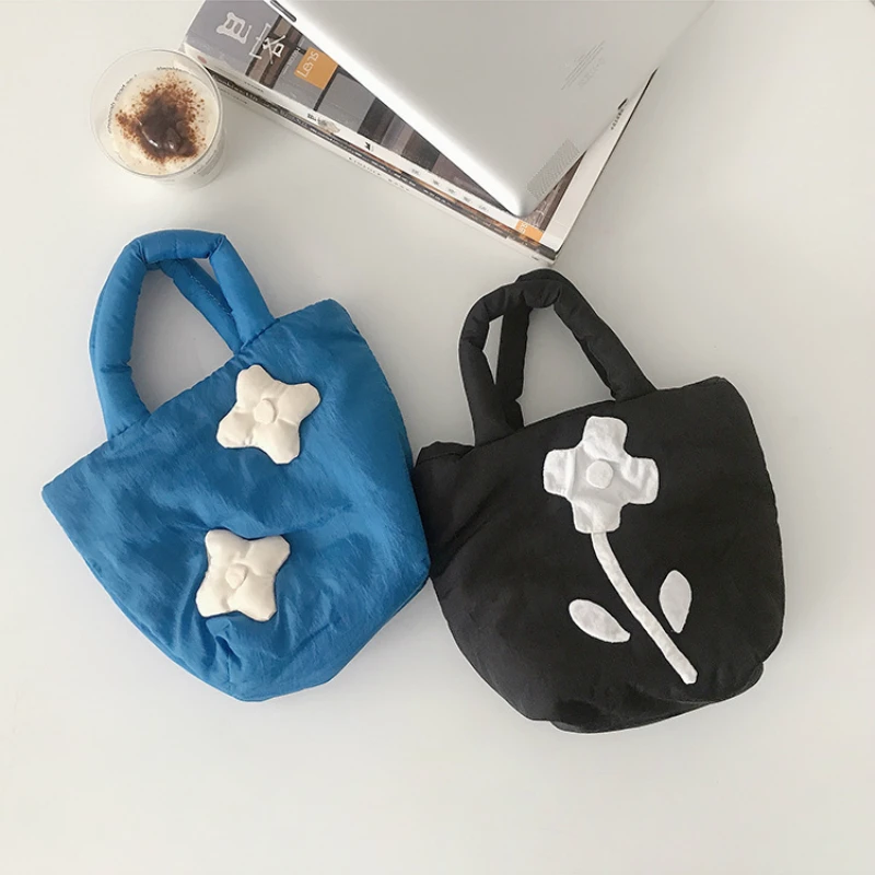

Soft Cotton Women Purse Handbags Lovely Student Girls Bucket Bags Fashion Flower Ladies Small Shopping Bag Mini Casual Tote