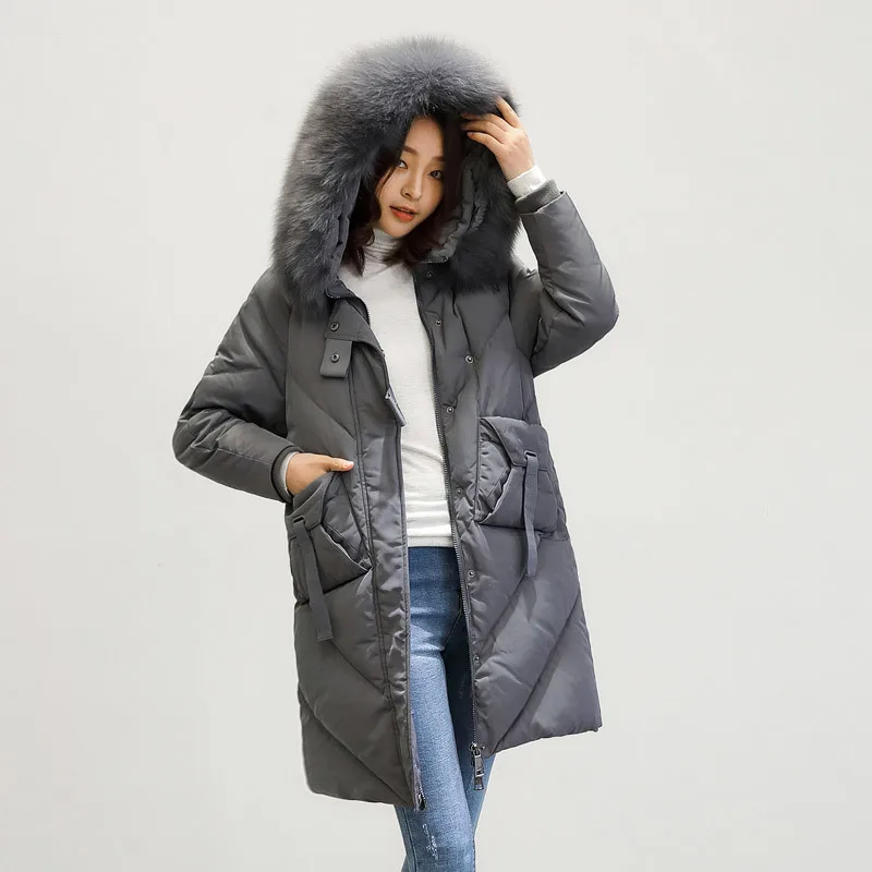 2020 Clothes Women Down Jacket Woman Hooded Long Coats Winter Coat Women Fox Fur Collar Parka Chaqueta Mujer MY1518