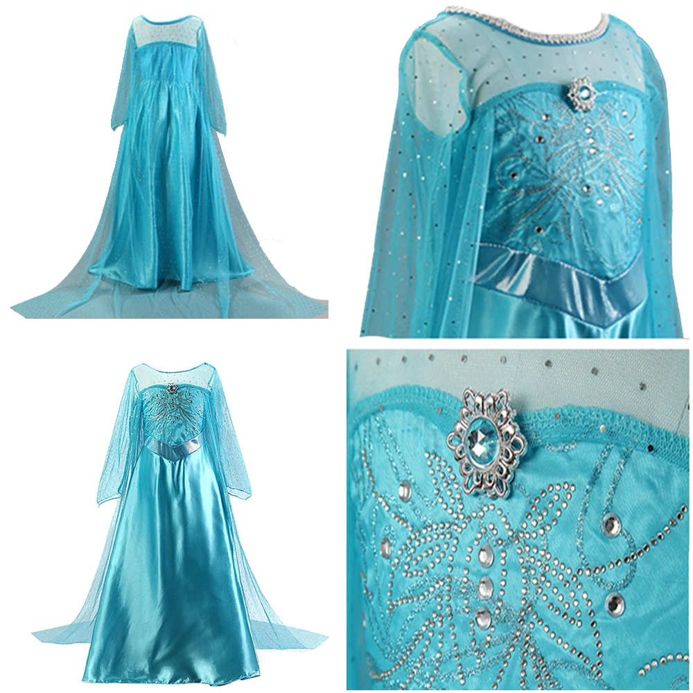 Платье принцессы для девочек 3-10 лет Снежная королева |