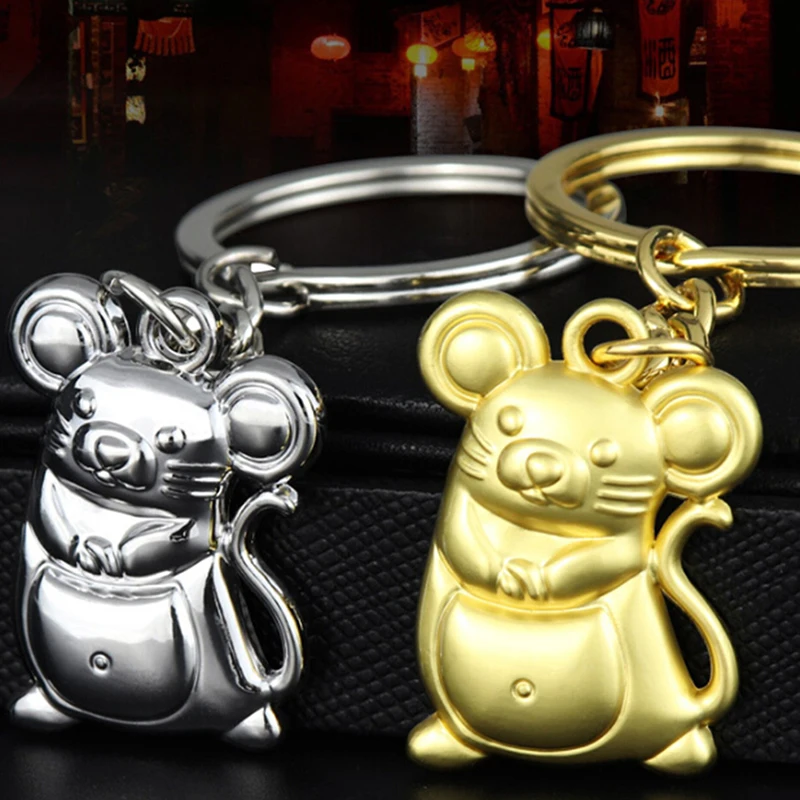 

2020 год крысы удачи брелок Ретро фэн-шуй мышь брелки подвесные ювелирные изделия крыса китайский новый год счастливые подарки