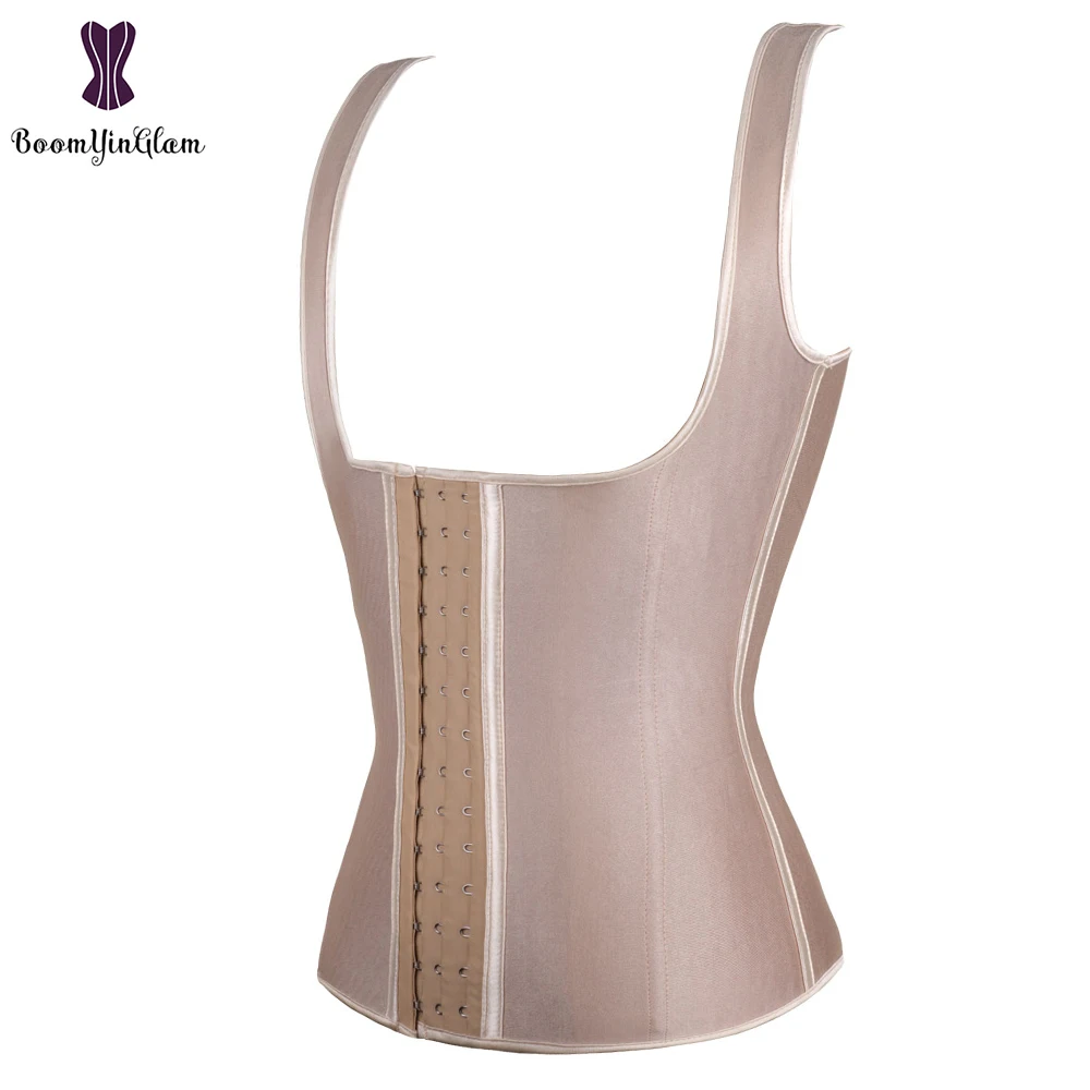 

Женский латексный корсет под грудью, тренировочный корсет со стальными косточками, корсет, черный, бежевый корсет, жилет для контроля живот...