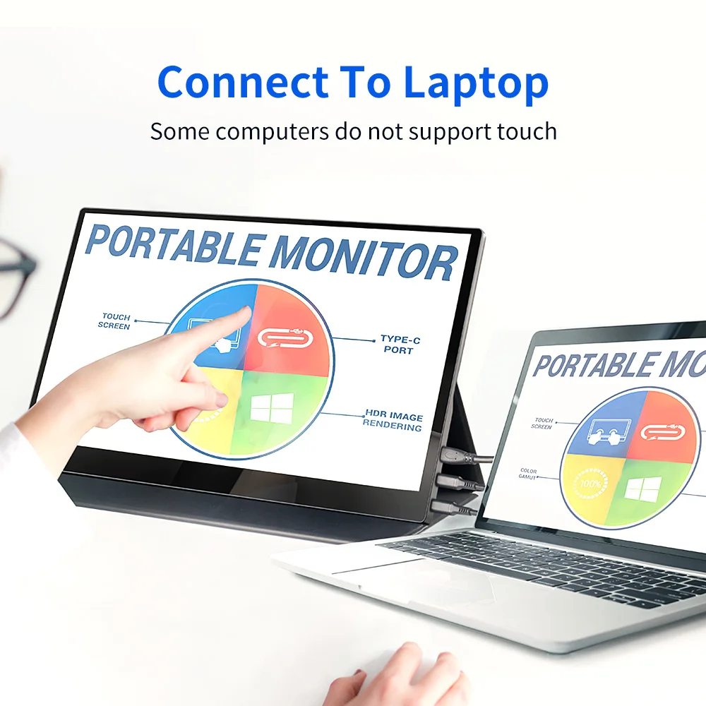 저렴한 라즈베리 파이 4 3 4K 터치 스크린 휴대용 IPS 모니터 노트북 무선 LCD 디스플레이 USB C X 박스 시리즈 X 15.6 모바일 PC 화면