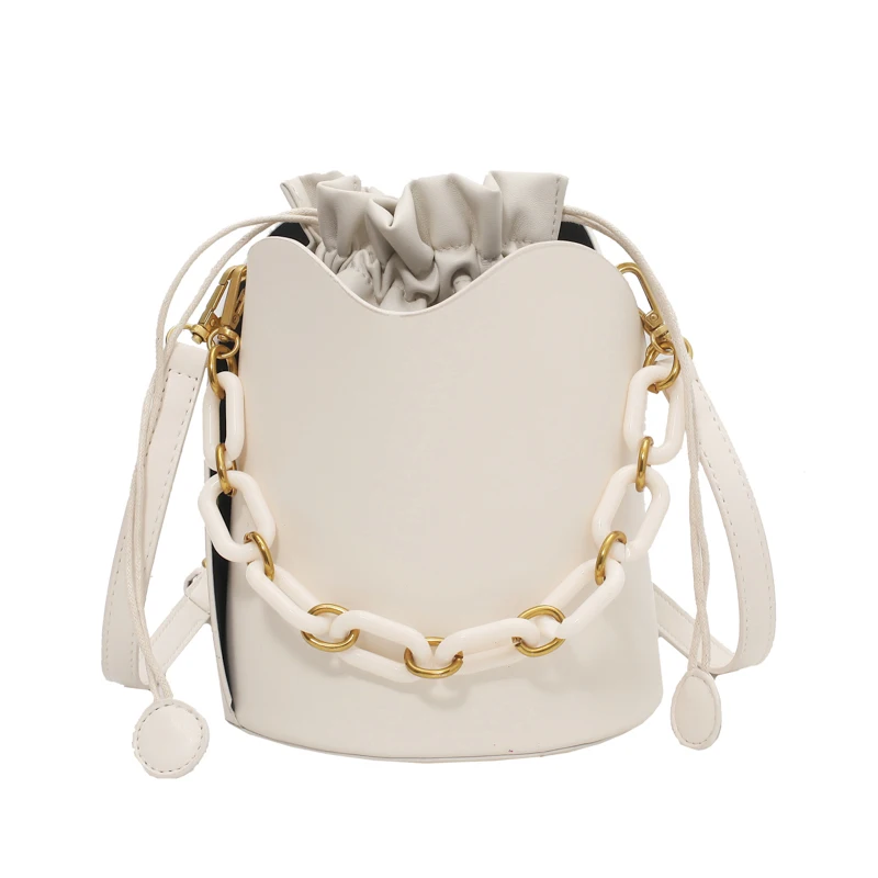 

Solid color Tote Bucket bag 2021 Fashion New Quality PU Leather Women's Designer Handbag High capacity Shoulder Messenger Bag