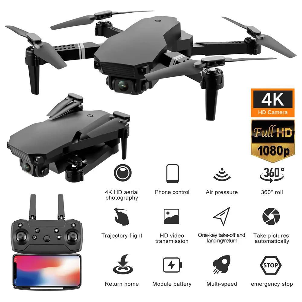 

S70 Drones Foldable Height Keeping 4K HD Dual Camera RC Drone WiFi FPV Real-time Transmission Remote Control PRO Quadcopter Toy