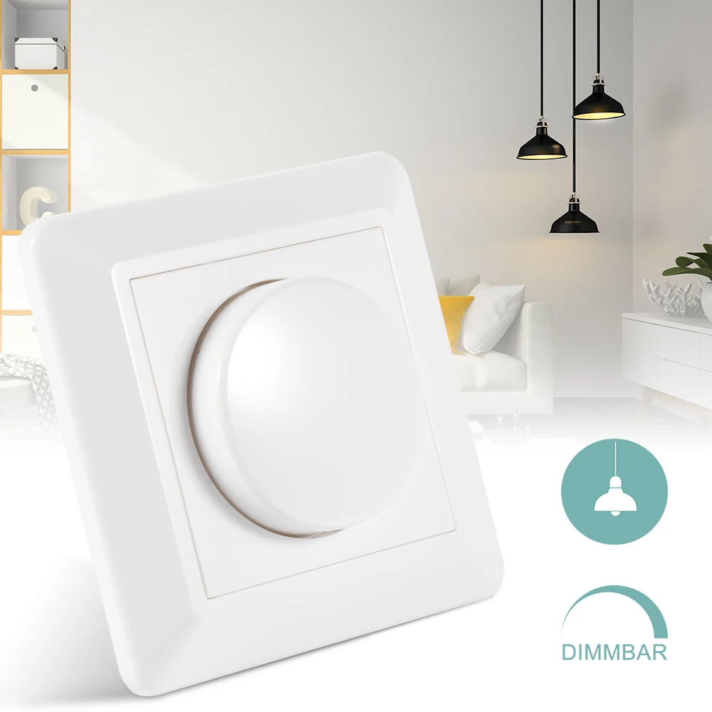 

220V 200W Adjustable LED Dimmer Light Switch Lighting Control Ceiling Fan Speed Control Switch Wall Button Dimmer Switch