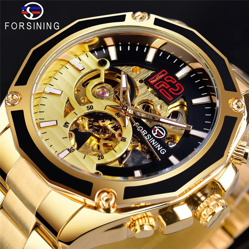 New men's fashion casual hollow mechanical movement automatic mechanical watch