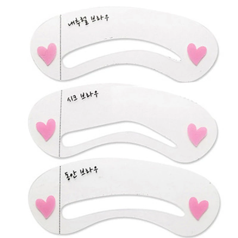

3 styles DIY make up tools Eyebrow stencil reusable mold for eyebrows enhancer drawing guide card brow template