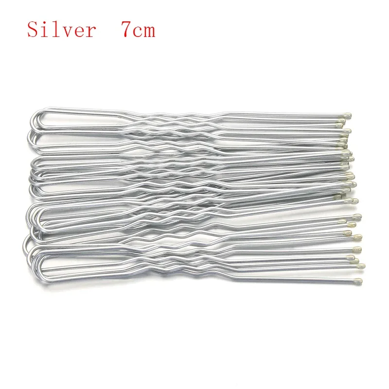 Silver 7CM Новинка, 20 шт., u-образные заколки для волос, заколки для волос, металлическая заколка, женские инструменты для моделирования, инструмент для свадебной прически, аксессуары для волос - Цвет: Silver 7CM
